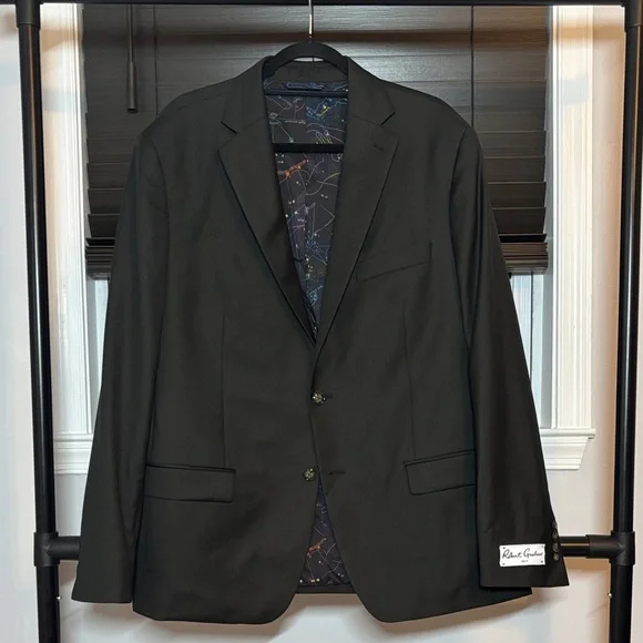 Robert Graham Wool Black Men's Blazer with Patterned Lining. NWOT - Picture 1 of 7